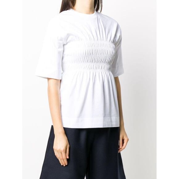 Ganni Tops - $300 New Ganni Smocked Jersey White Top - XXS